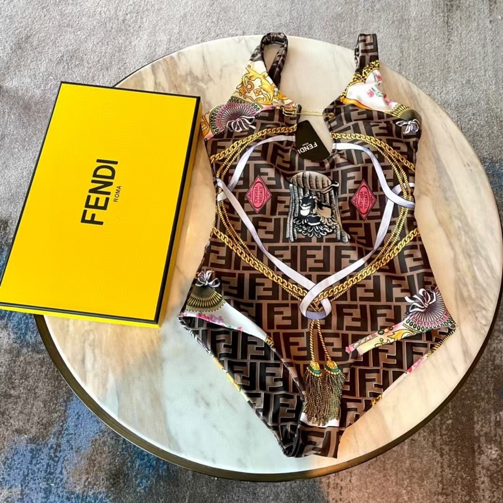 Fendi Brown Patterned Bikini - Picture 1 of 2